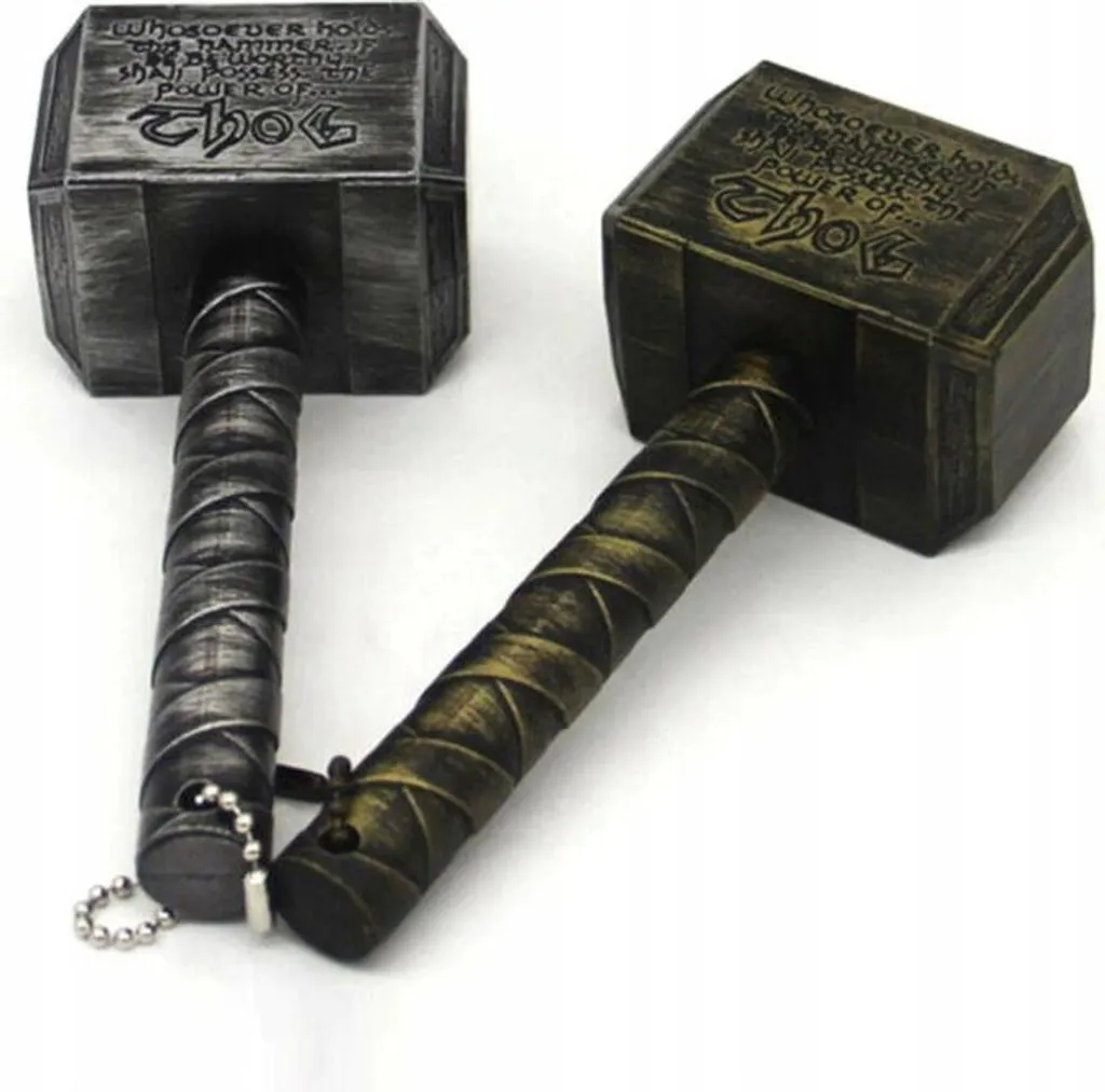 Aimant en argent Mjolnir - Puissant Magnet Marteau de Thor Décoratif