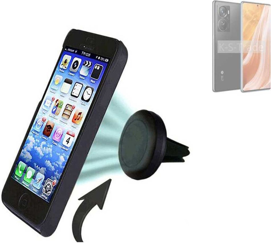 K-S-Trade Kompatibel mit ZTE Axon A41 Pro Auto Handy Halterung KFZ Halter Lüftungsgitterhalterung Air Vent mount Smartphone Halter
