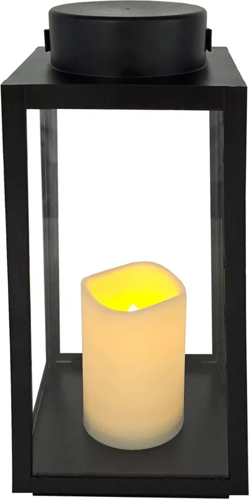 Lanterne LED Sécurisée sans Flamme en Métal Noir - Lot de 6 pour Maison