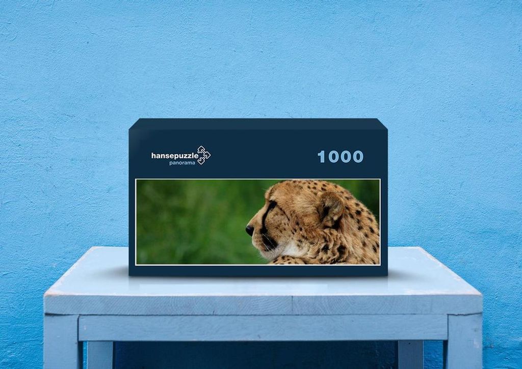 hansepuzzle 75646 - Gepard Puzzle, 1050 Teile, Tierwelt, 60,0 x 46,0cm mit hochwertiger Aufbewahrung, Kartonbox und wiederverschließbarem Beutel