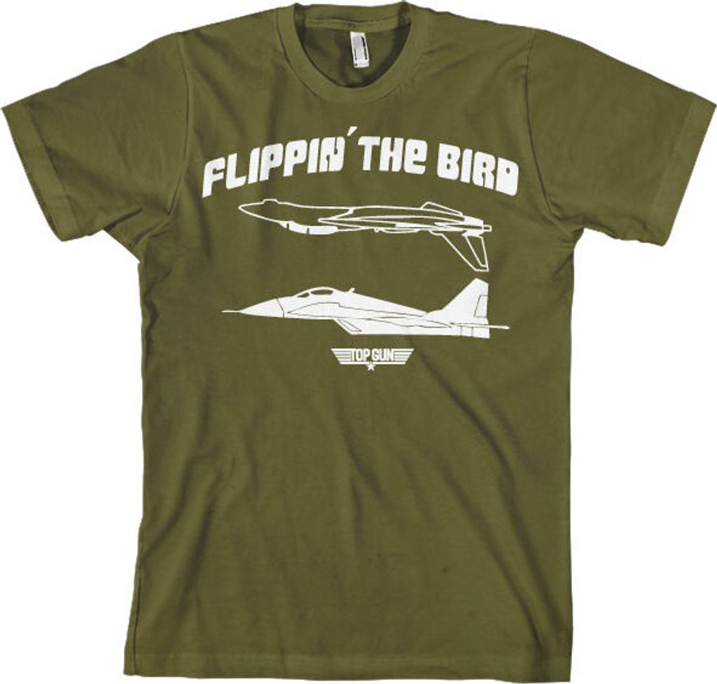 Top Gun - Flippin The Bird T-Shirt - X-Large - Olive
