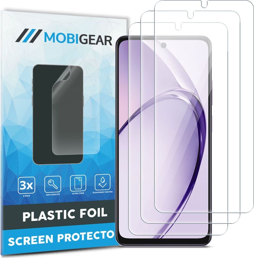 Mobigear OPPO A40 Displayschutz Schutzfolie - Hüllenfreundlich (3er Pack)