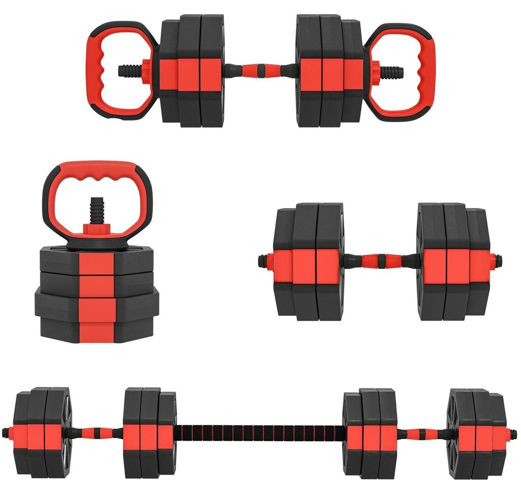 Verstellbares 4-in-1-Hantelset, 25 kg für das Training zu Hause