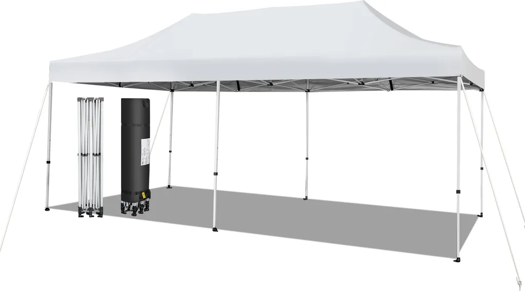 Tente pliante 3x6m montage rapide avec sac à roues pour transport facile