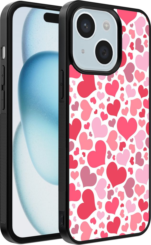 Smartphonica Telefon Fall geeignet für iPhone 15 mit Herzen drucken - Herzen Design TPU Backcover Fall - Kinder Fall mit Herzen Design