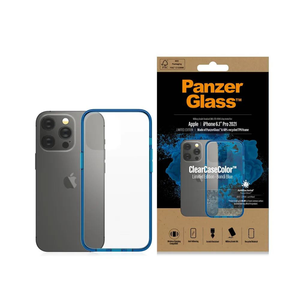 Cover Eco PanzerGlass iPhone 13 Pro Bondie Blue - Vetro Riciclato