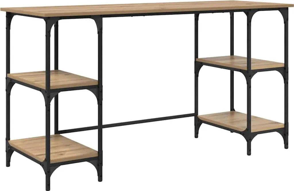 Scrivania Rovere SYFAX Legno Multistrato 140 cm | Stile Artigianale