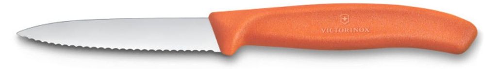 Swiss Classic, Gemüsemesser, 8cm, Wellen, Mittelspitz, orange