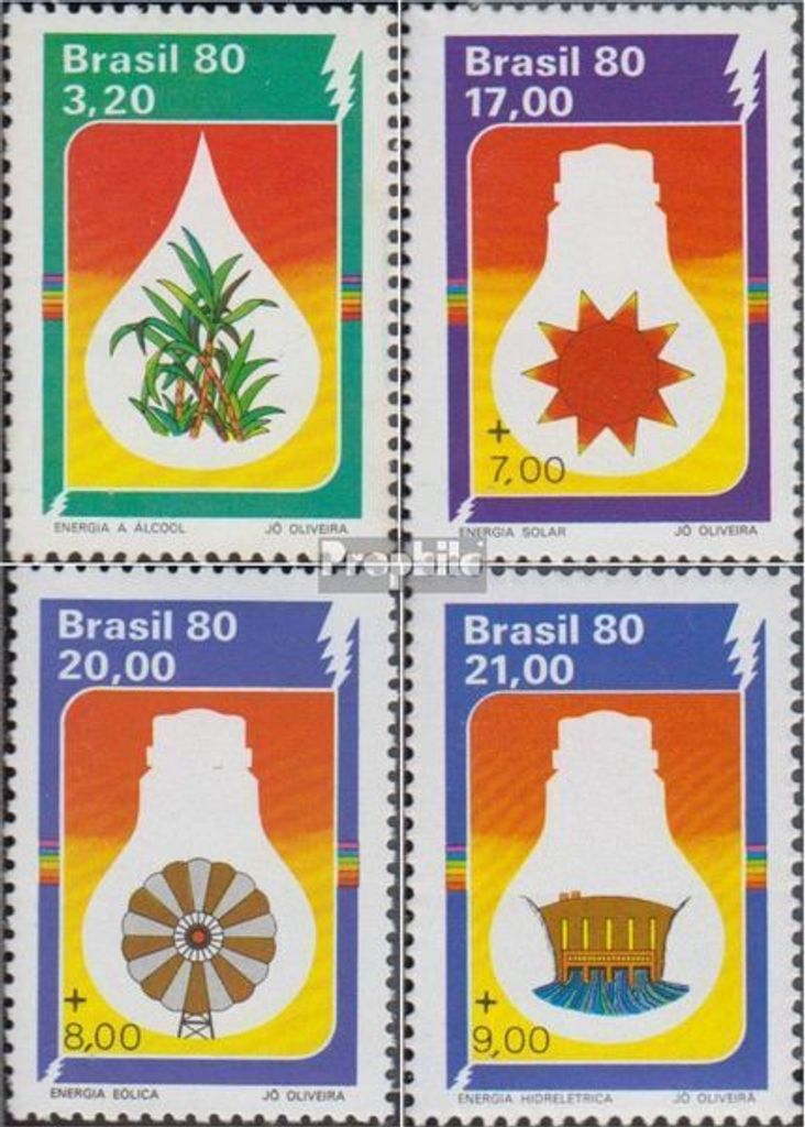 Briefmarken Brasilien 1980 Mi 1752-1755 (kompl.Ausg.) postfrisch Alternative Energiequellen