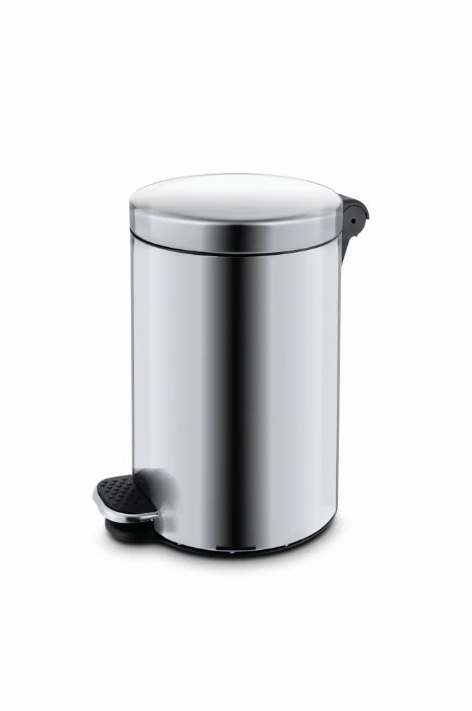 Petite poubelle de salle de bain 3L en inox mat avec pédale robuste