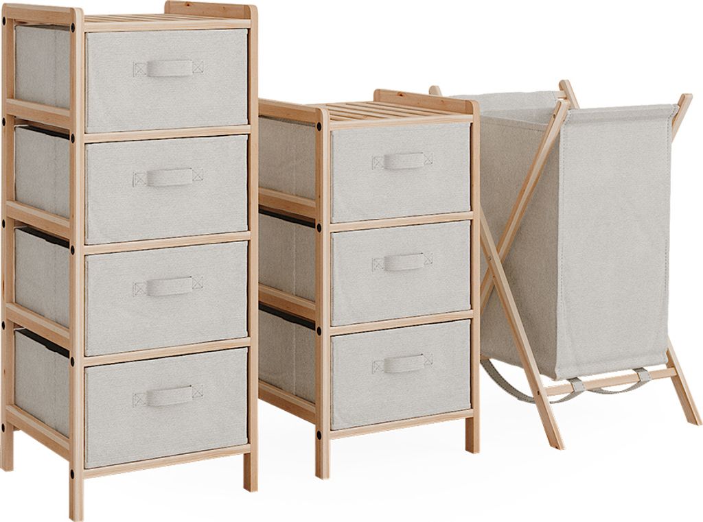 Set di mobili da bagno Vicco Bruno Beige 3 parti, Model Immagine del prodotto 
