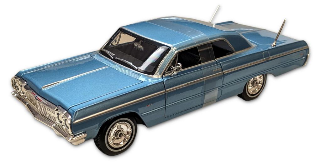 Maisto 32908 - Modellauto - Chevrolet Impala SS '64 (blau, Produktbild 