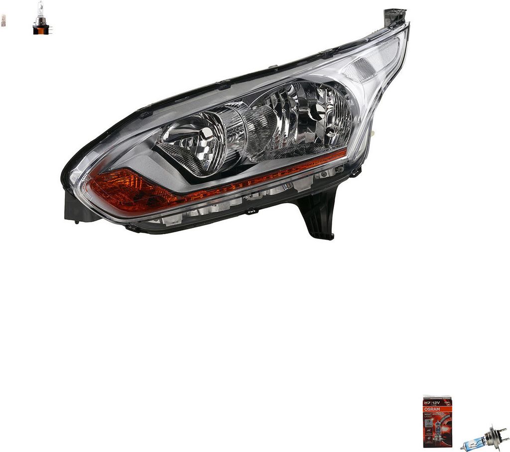 Johns, Scheinwerfer + Osram Night Breaker Laser passend für Ford Transit Connect LI 1807866 1819688 1827690 DT1113W030AA DT1113W030AC
