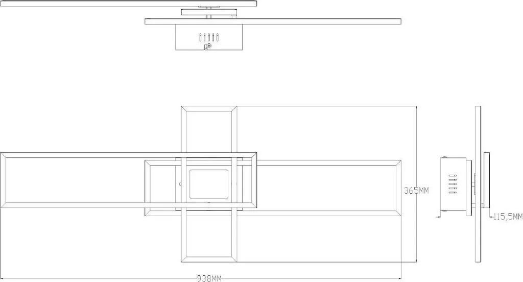 Lampada LED 55W LUMENZ MS243-BK Zuma Line | Plafoniera Moderna Nera