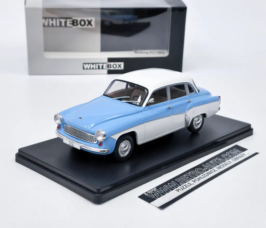 Voiture miniature Wartburg 312 1965 Whitebox 1:24 collection métal - 2