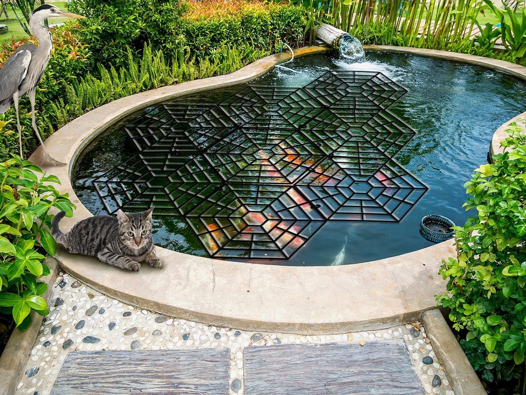 Teichschutz, 20 x schwimmende Ringe mit 40 x Verriegelung, flexibel anpassbar für Gartenteiche, Schutz gegen Fischräuber wie Katzen oder Reiher