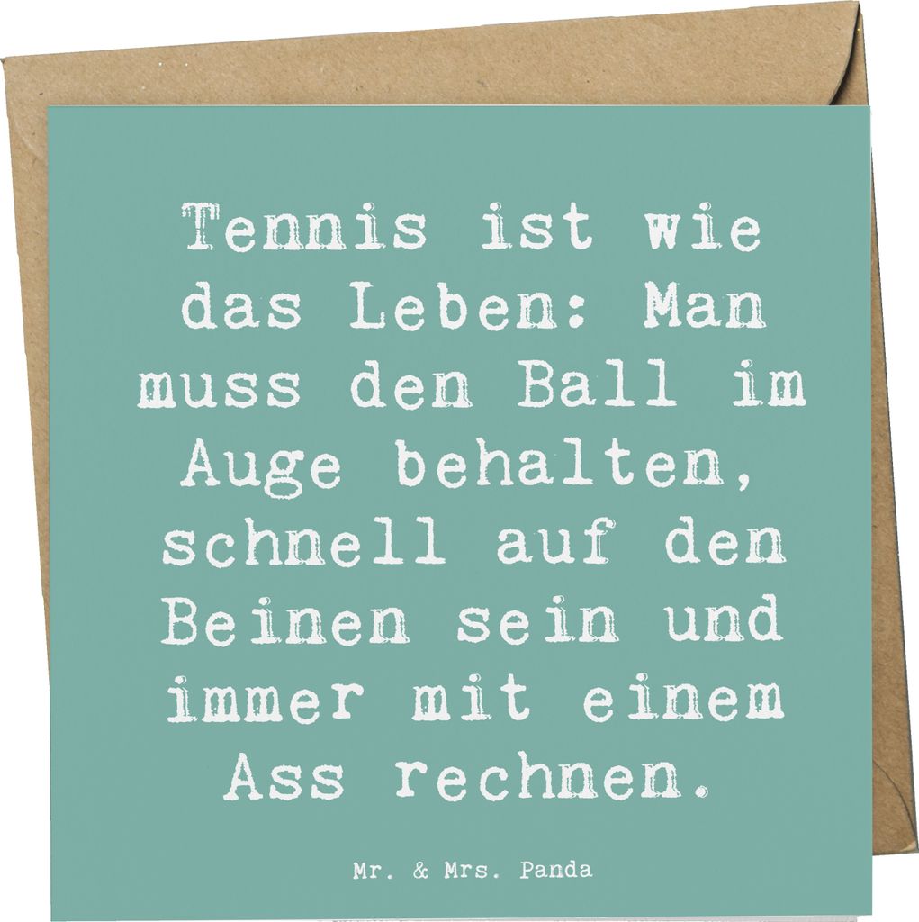 Mr. & Mrs. Panda Grußkarte Spruch Tennis Lebensweisheit - Produktbild 