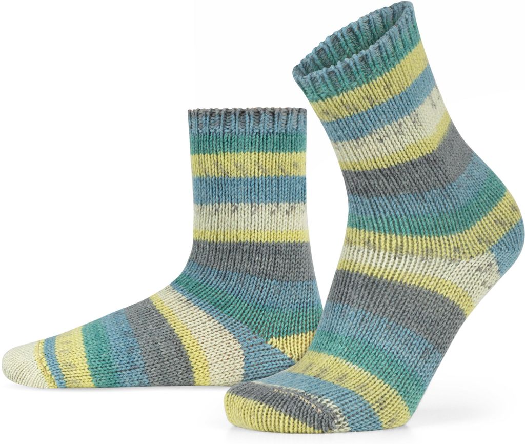 normani 2 Paar Gestrickte Wollsocken Bunt-geringelt