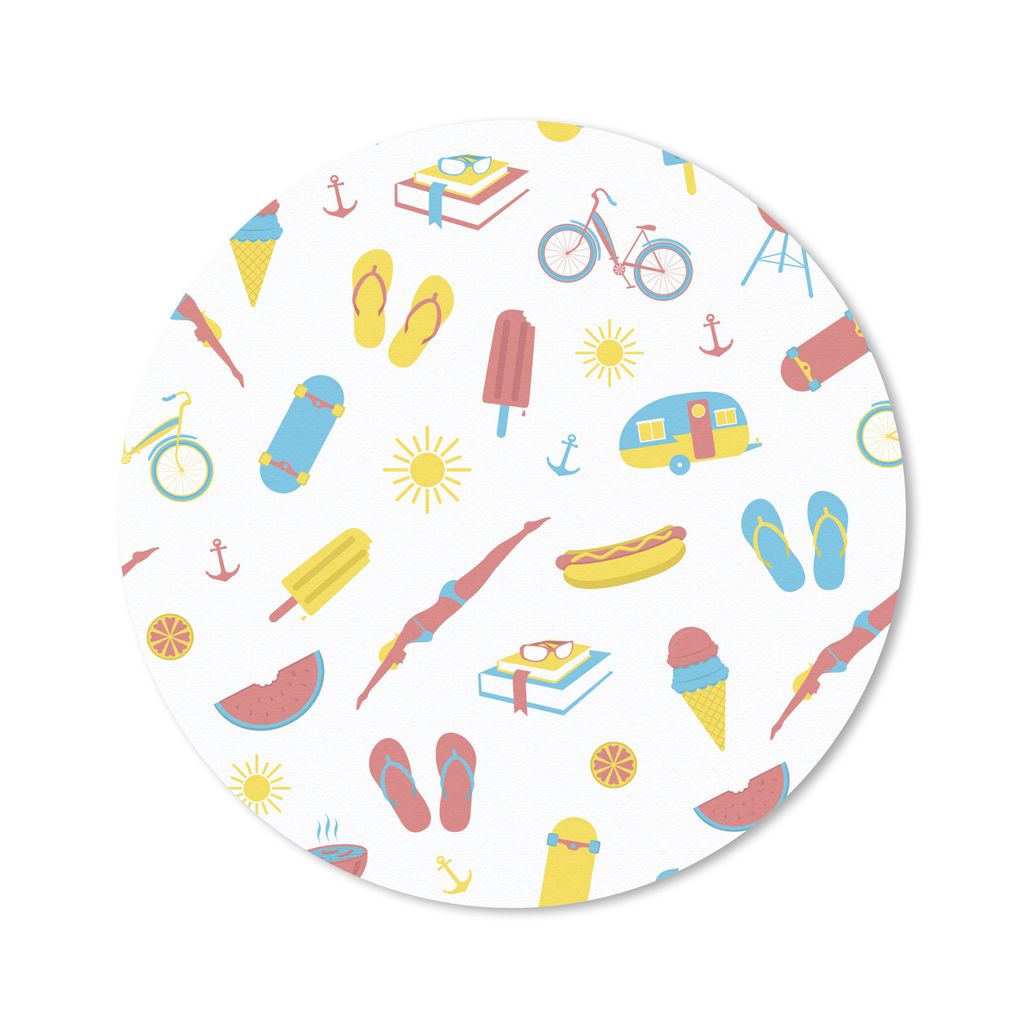 MuchoWow Mauspad Mousepad Sommer - Feiertage - Symbole 30x30 cm - Mousepads - Maus Mat - Pad - Mausunterlage - Tischunterlage - Schreibtischmatten