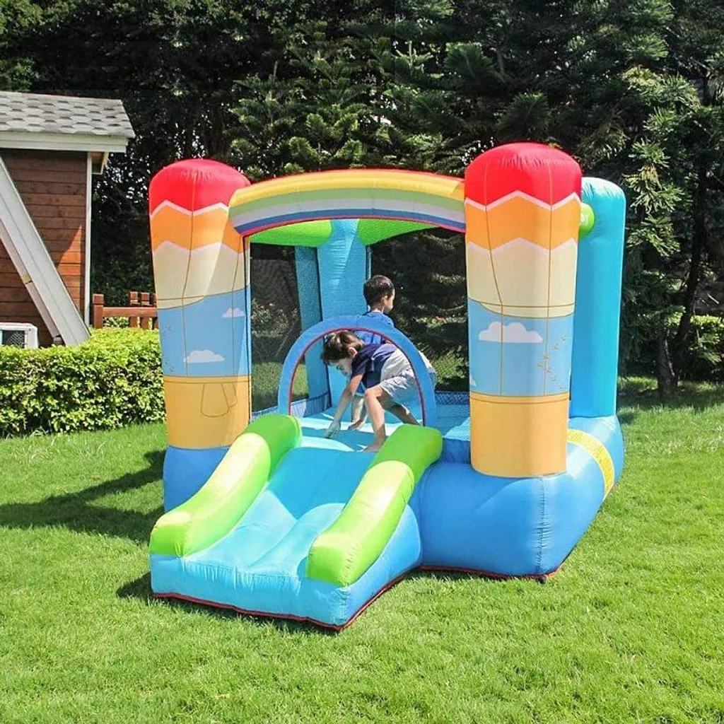 Château gonflable robuste Docteur Dauphin 72016 avec toboggan et zone saut