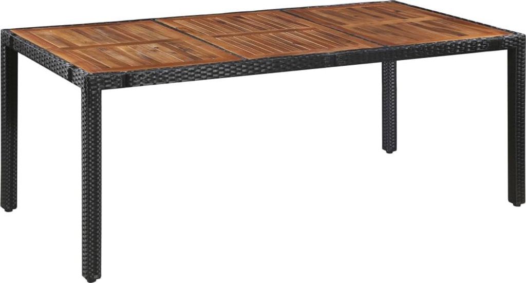 vidaXL 9-tlg. Garten-Essgruppe Poly Rattan Akazie Produktbild 