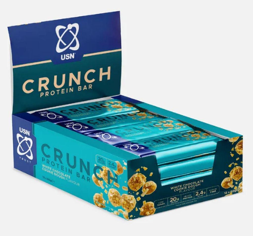 USN Trust Crunch Bars (12x60g) White Chocolate Cookie Dough - Riegel - Protein-Riegel