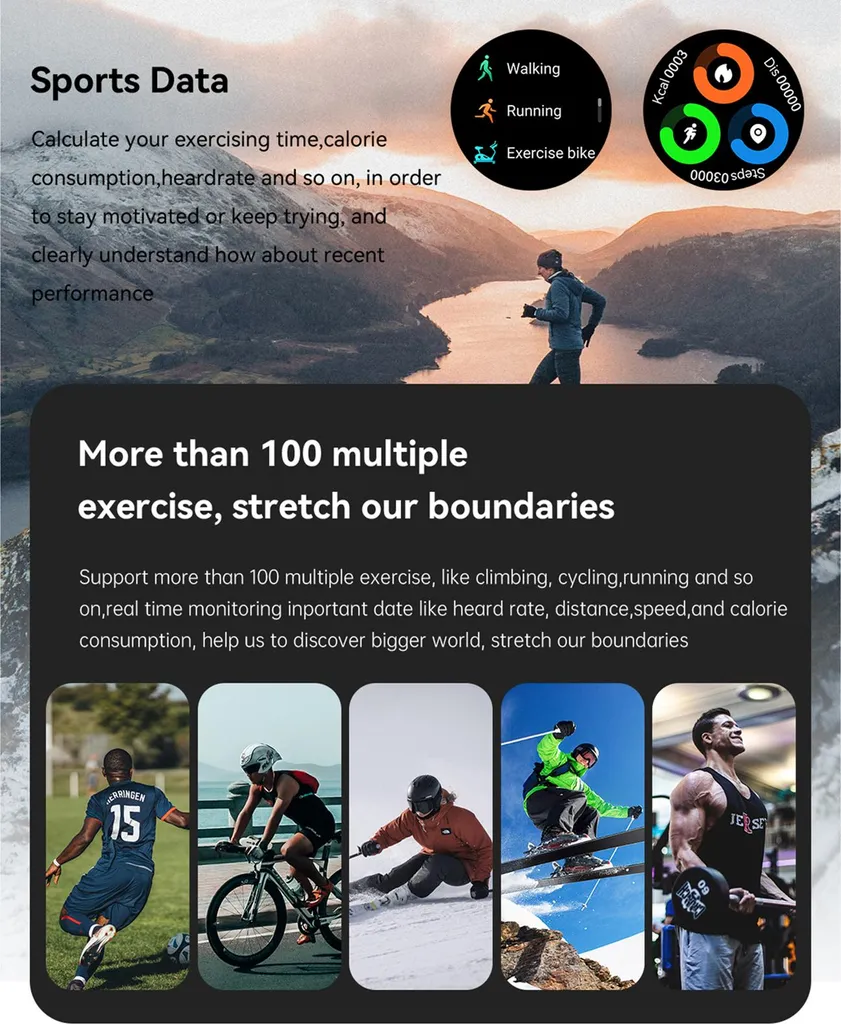 Tracker de Fitness Étanche K52 avec Mesure Oxygène Sanguin et Sommeil HD