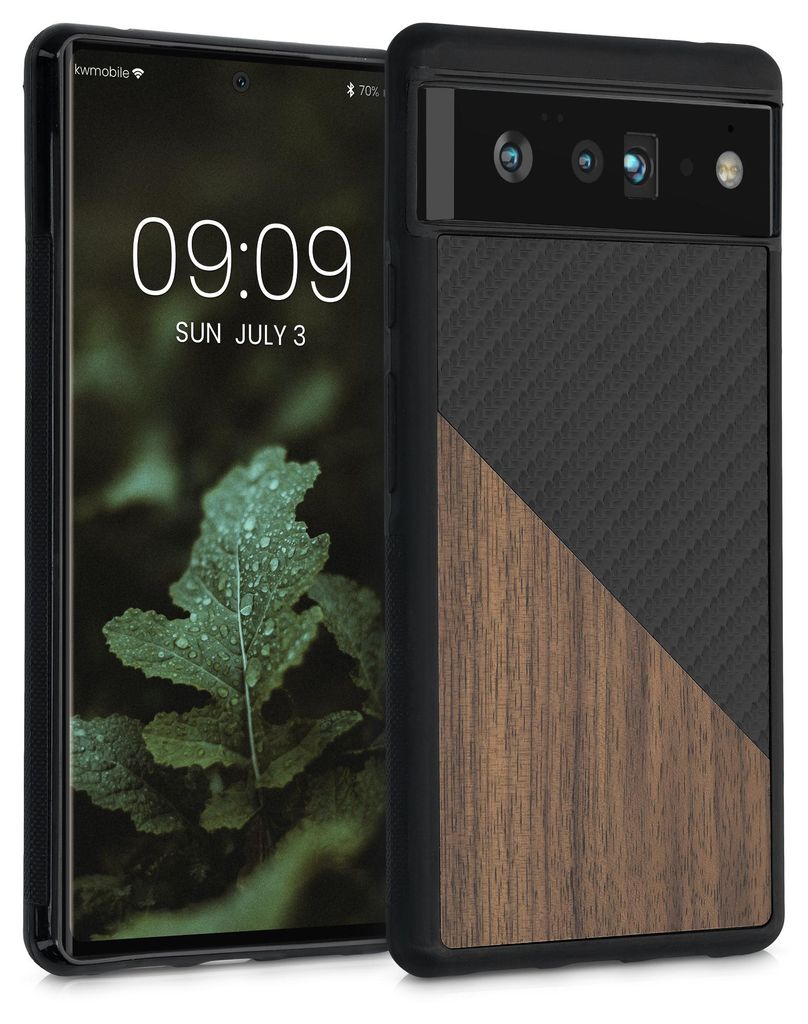 kwmobile Hülle kompatibel mit Google Pixel 6 Pro - Handyhülle - Handy Schutzhülle - Smartphone Cover - Dunkelbraun Schwarz