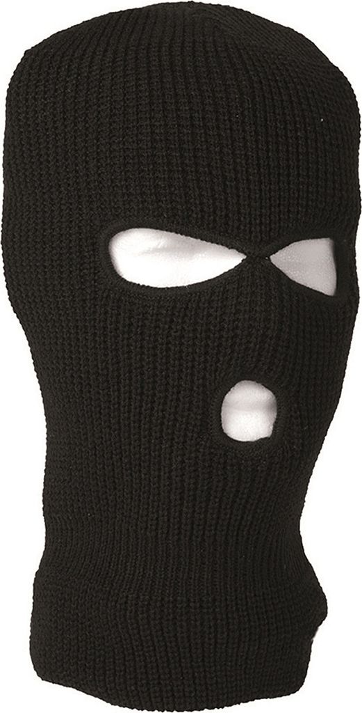 MFH Balaclava, 3-Loch, Polyacryl, schwarz