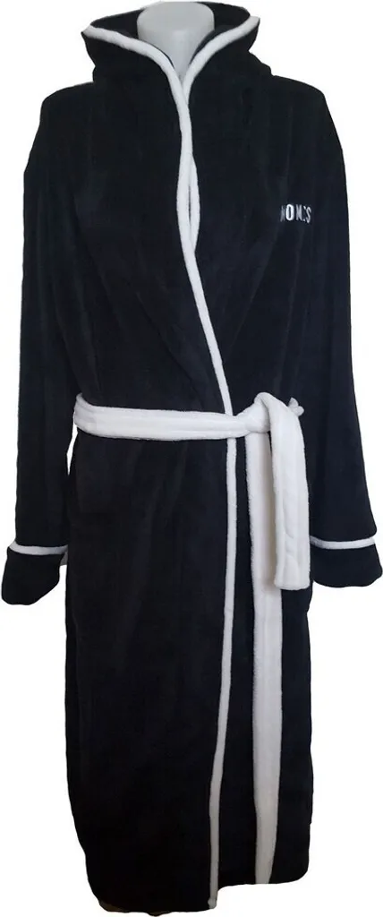 Ramones Robe de Chambre RO1884 Peignoir Noir Mixte en Coton Taille S-M
