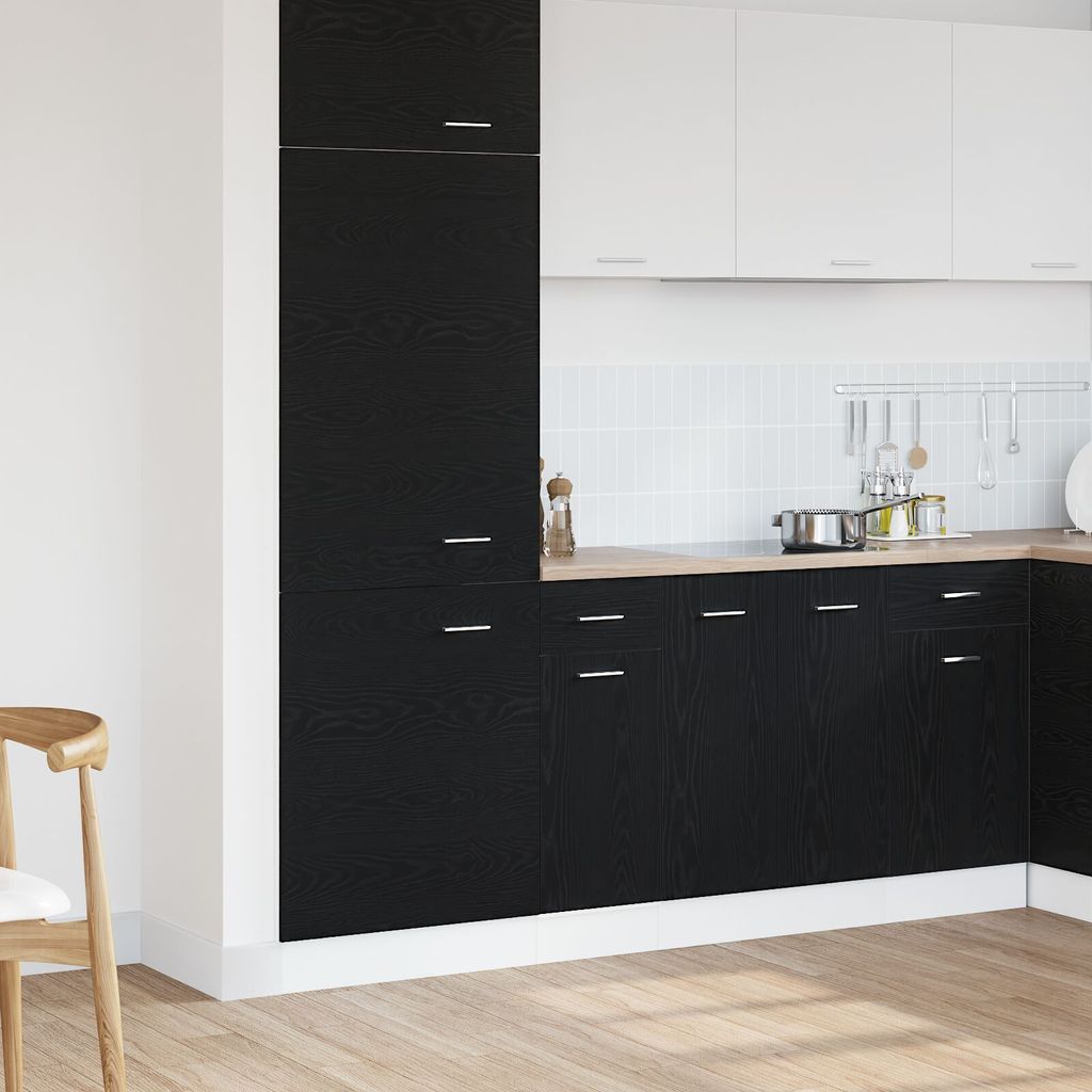 Möbel Schwarzer Eichen-Ziehenunterbau-Schrank - 30x46x81.5 cm - Küchenschränke 863237