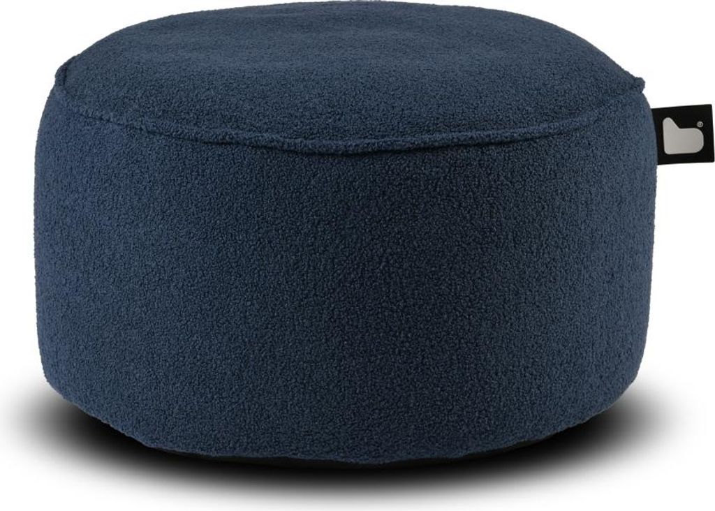 Extreme Lounging - b-poufe teddy - Pouf rund - für den Innenbereich - weich und bequem - 60x40cm - Navy