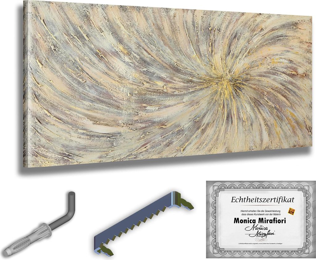 Monica Mirafiori I 100% HANDGEMALT I Gemälde "Implosion" I 140x70cm | Gemälde Handgemalt | Acrylgemälde | Sehr Großes Acrylbild I Moderne Kunst...