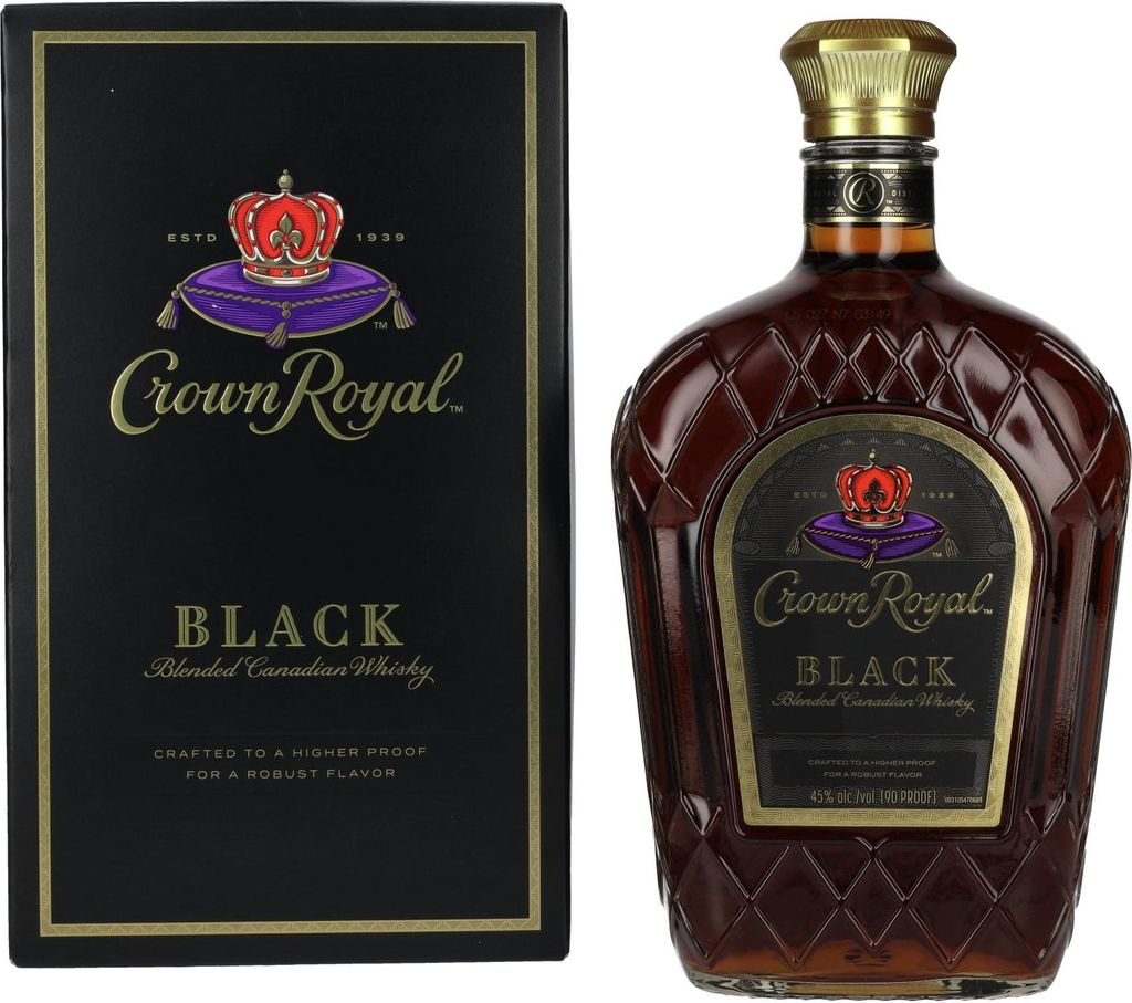 Crown Royal BLACK Blended Canadian Whisky 45% Vol. 1l in Geschenkbox