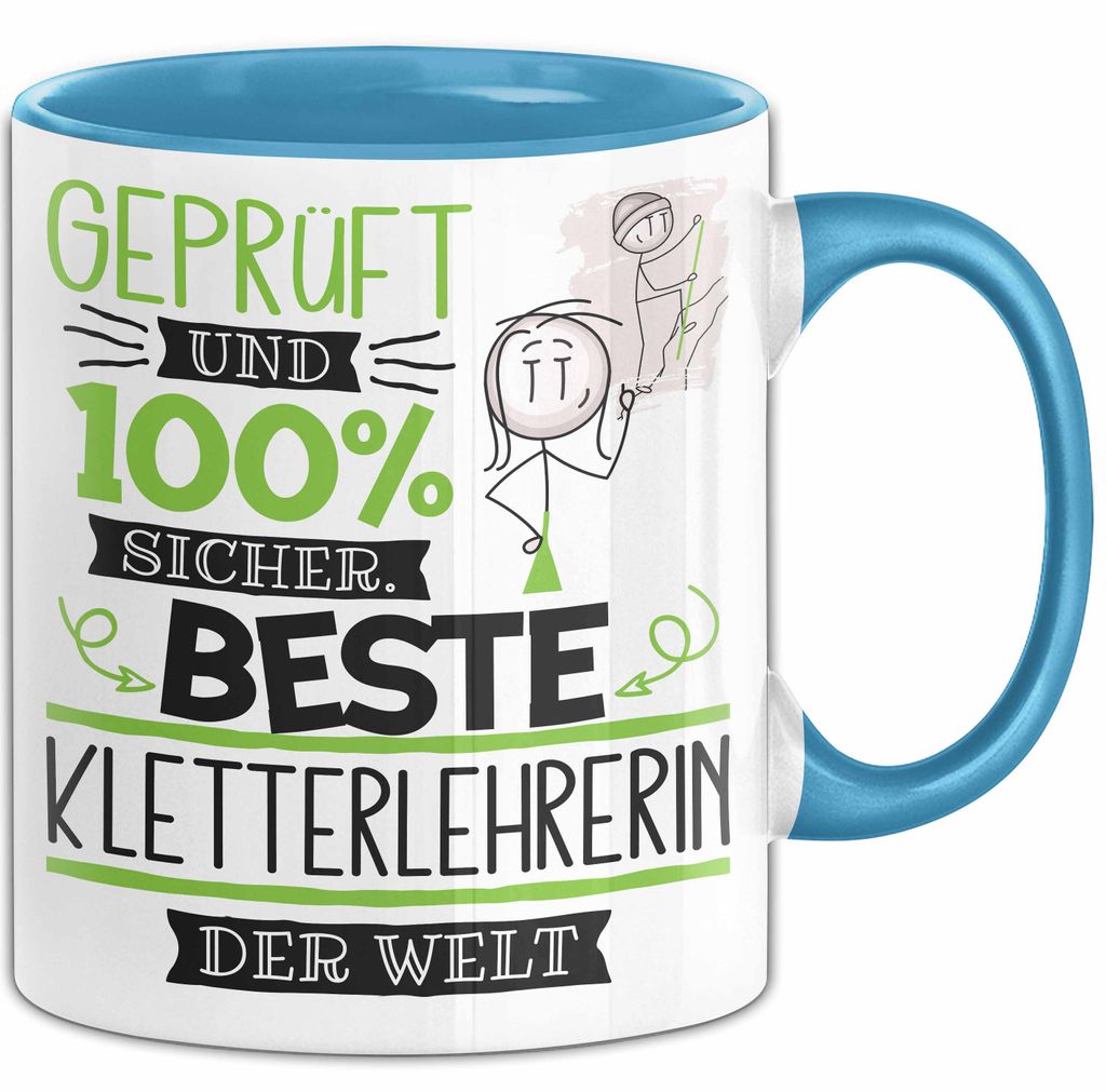 Beste Kletterlehrerin Der Welt Tasse Geschenk für Eine Kletterlehrerin Und Sicher Geschenkidee Geburtstag Weihnachten (Blau)