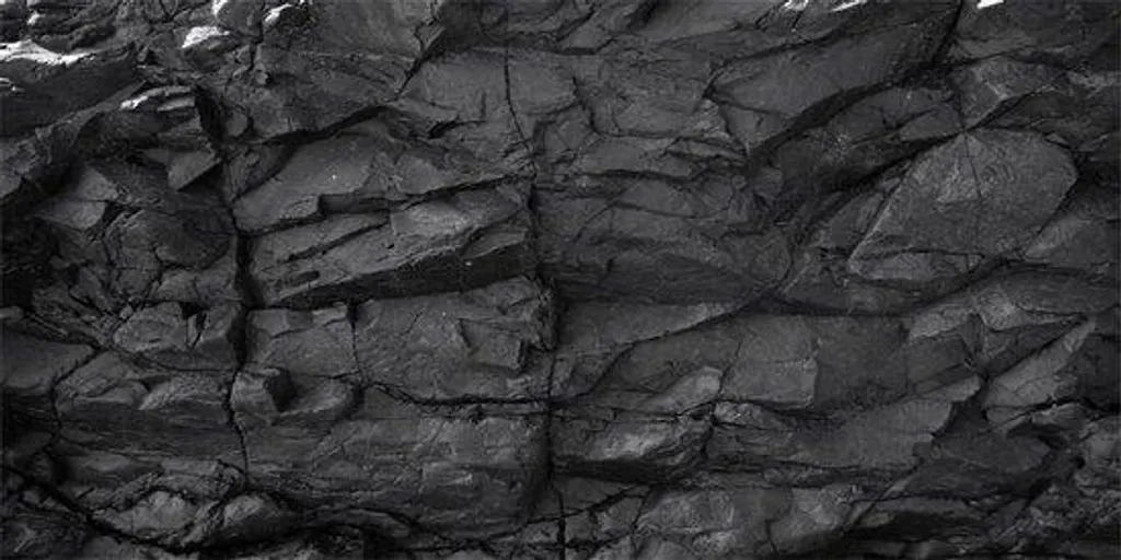 Aquarium en vinyle décor rocheux noir 180 x 61 cm - Fond de cuve réaliste