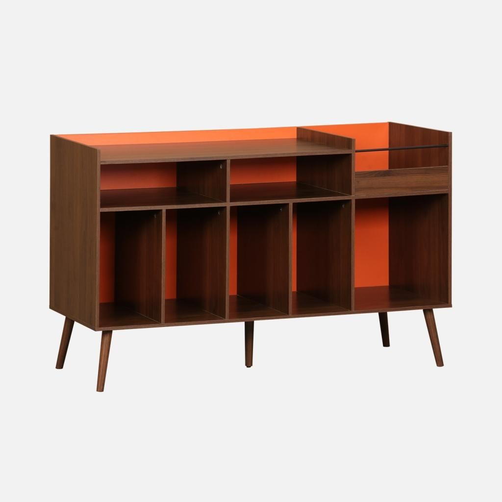 sweeek - Zweifarbiger Vintage XL Schallplattenschrank mit Produktbild 