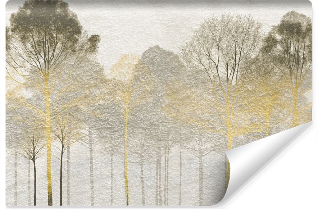 Muralo Vlies Fototapete für Wohnzimmer BÄUME Pflanzen Beton Abstraktion Br. 90cm x Hö. 60cm