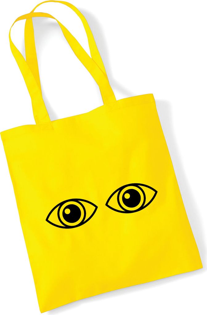 Huuraa Jutebeutel Augen Eyes 10 Liter Yellow Baumwolle Tasche Geschenkidee