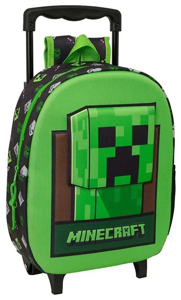 Zaino Safta Minecraft 8,91 l con rotelle, verde, per Immagine del prodotto 