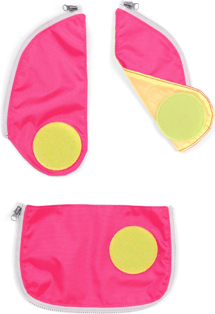 Ergobag Cubo Sicherheitsset Pink Fluoreszierende Zip-Flächen