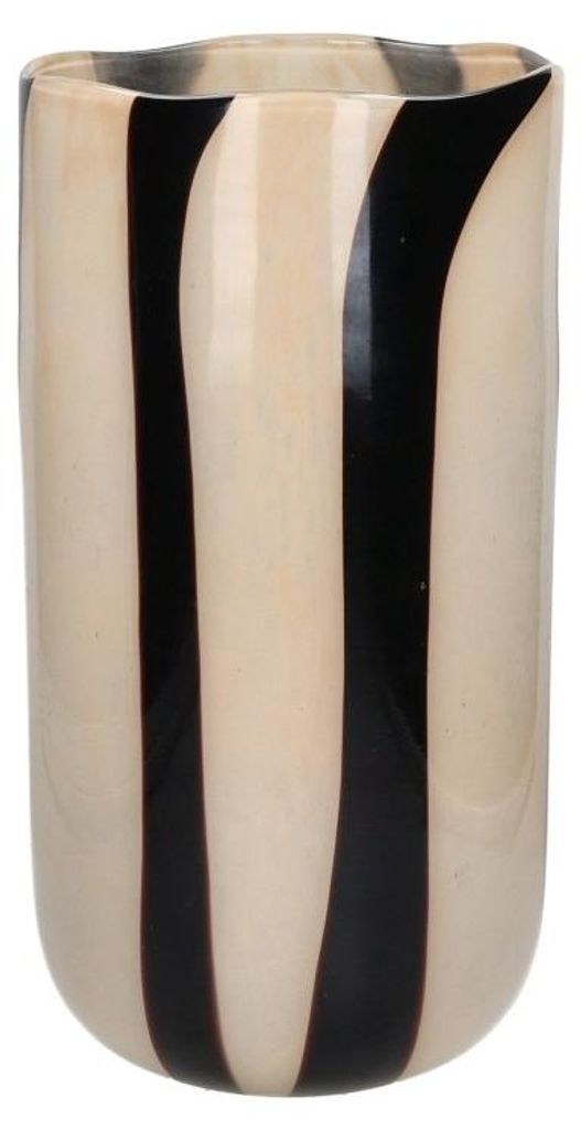 Pomax Cannes Vase und Windlicht aus Glas, Elfenbein, Ø 19 x Produktbild 