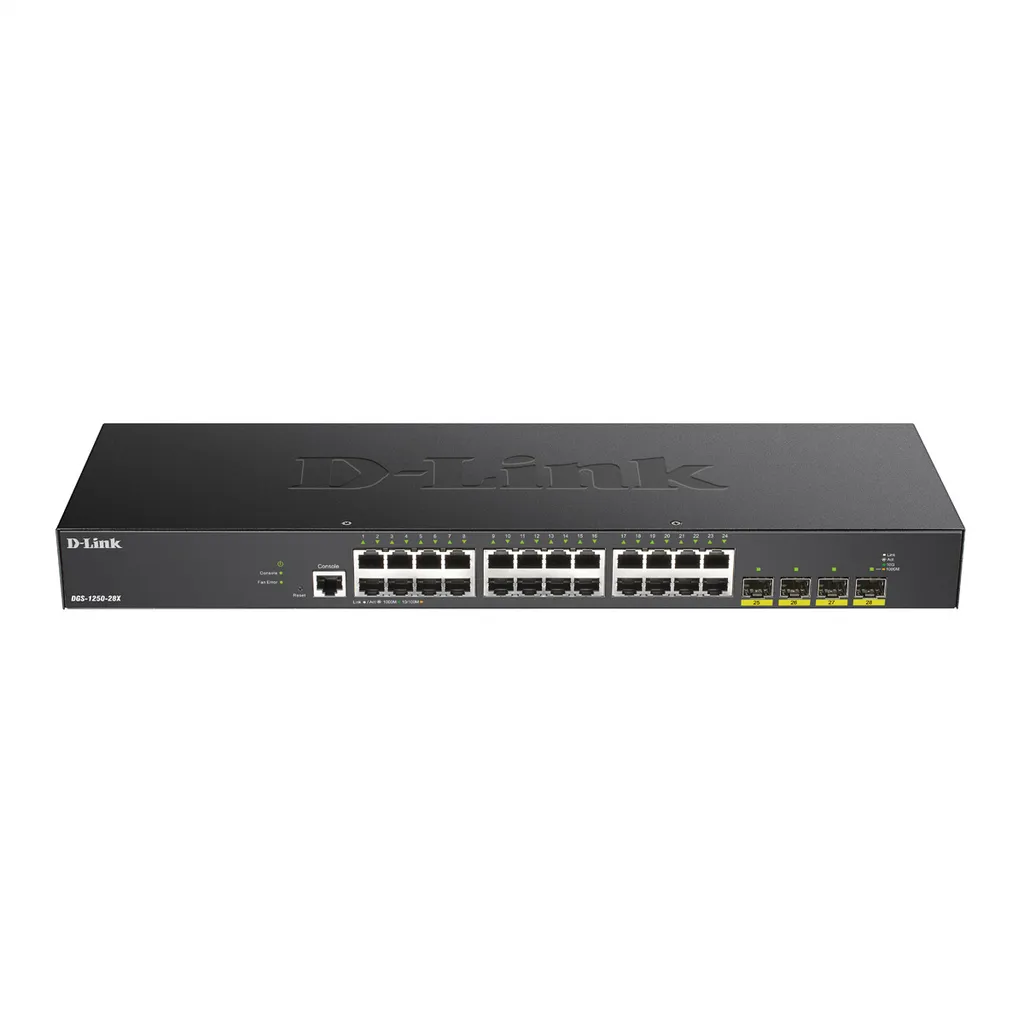 Switch de bureau D-Link DGS-1250-28X pour serveurs et stockage NAS
