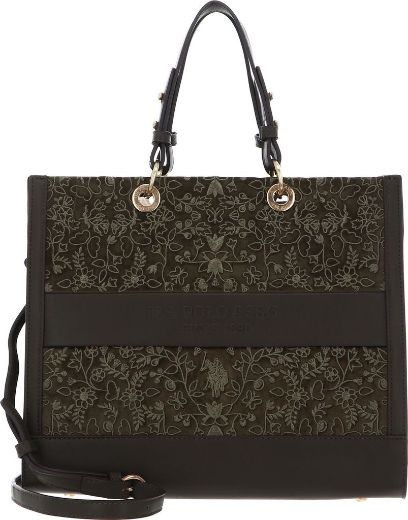 U.S. POLO ASSN. Shopper Schultertasche New Canyon Double Handle Bag Green olivgrün