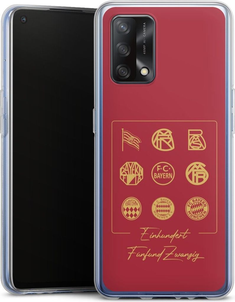 DeinDesign Handyhülle für Oppo A74 Silikon Hülle Case Smartphone Schutzhülle FC Bayern München Fanartikel FCB 125 Jahre