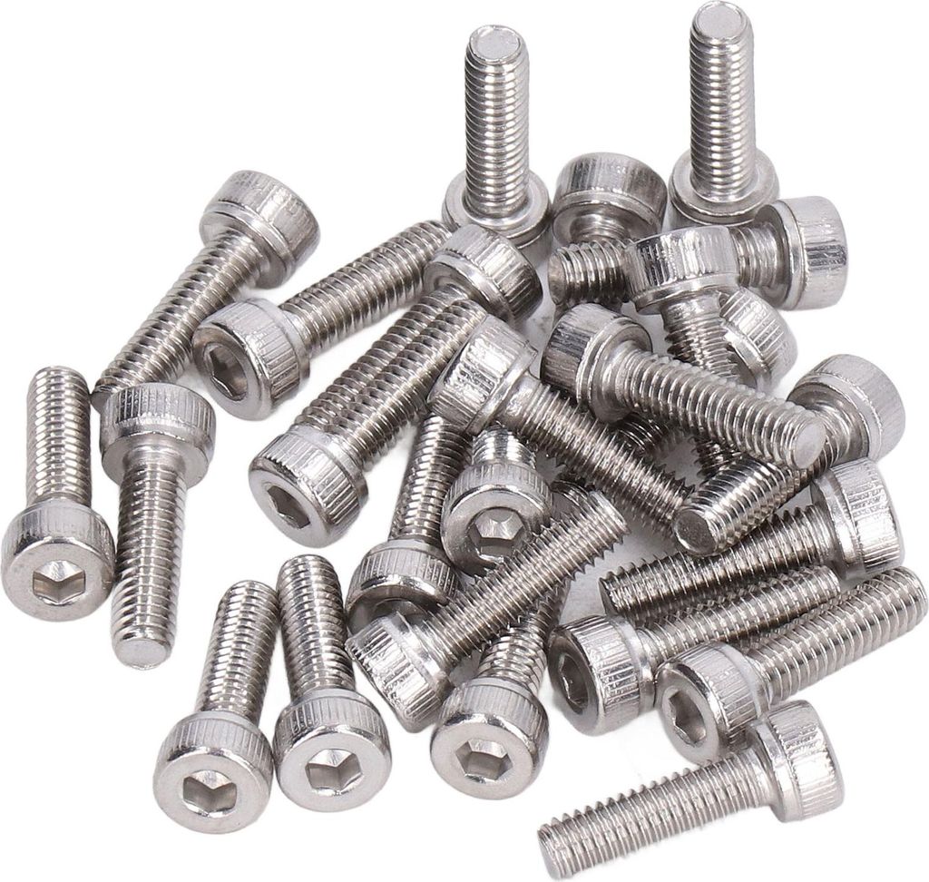 100 Stück Sechskantschrauben, verzinktes Stahlschrauben-Set, Industriebefestigungen M4x0,7mm 2800-0004-0012