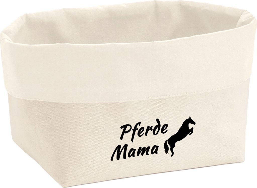 Huuraa Organizer Pferdemama Silhouette 8 Liter Large Canvas Baumwolle Utensilo Geschenkidee