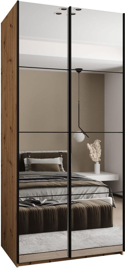 MEBLE KRYSPOL LUX 2 Schrank - 245,5x100x64cm - Artisan, Schwarz, Schwarz