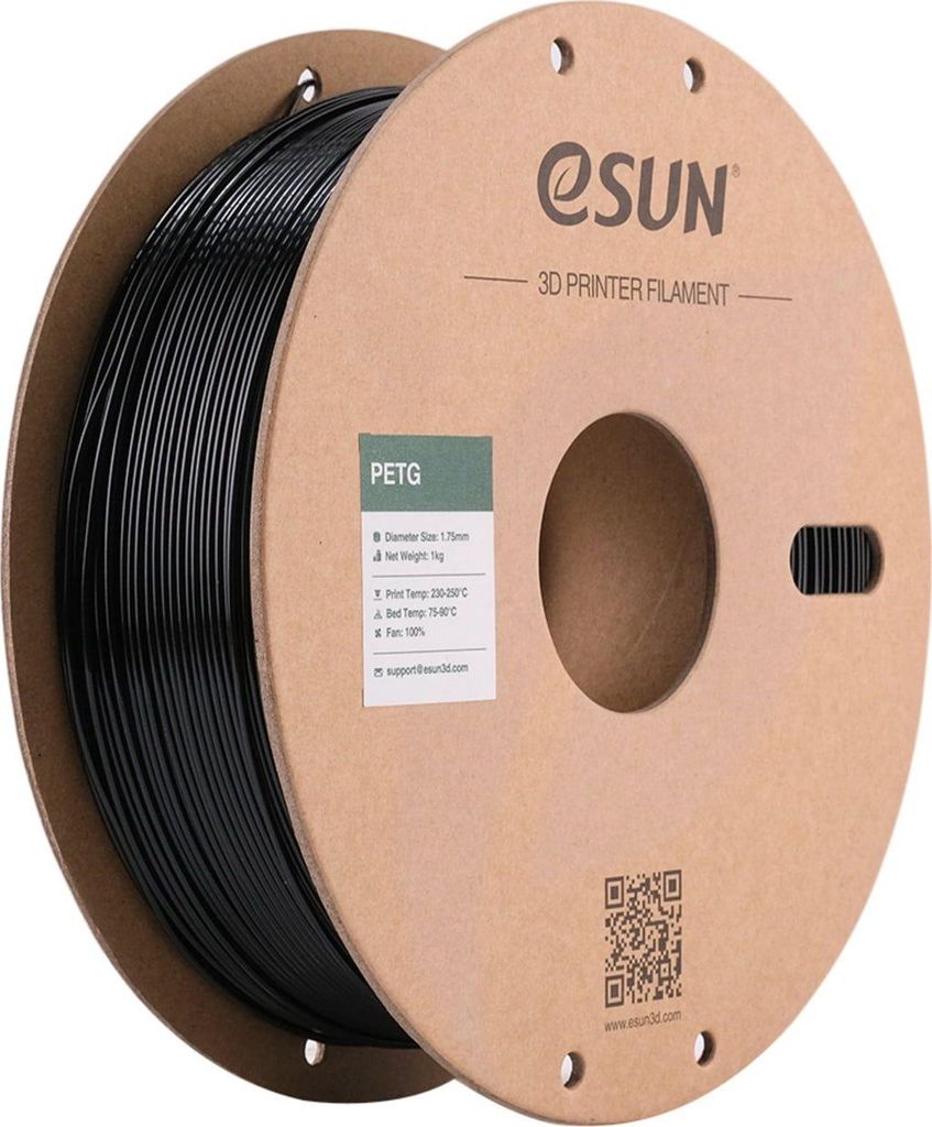 Filamento eSun, PETG, 1,75 mm, 1 kg, nero intenso, per Immagine del prodotto 