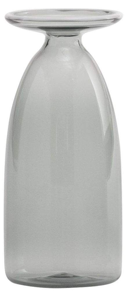Un Fiore Vase (22 cl) aus mundgeblasenem Borosilikatglas, elegantes Design mit ausgestellter Mündung und Glaspaste-Dekor, Farbe: Grau